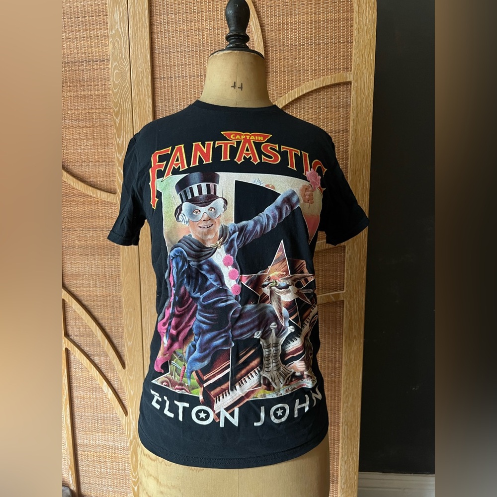Captain Fantastic Elton John Black Graphic Tee